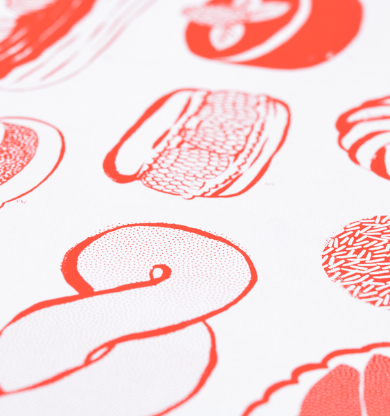 BAKERY TREATS POSTER | CHERRY RED