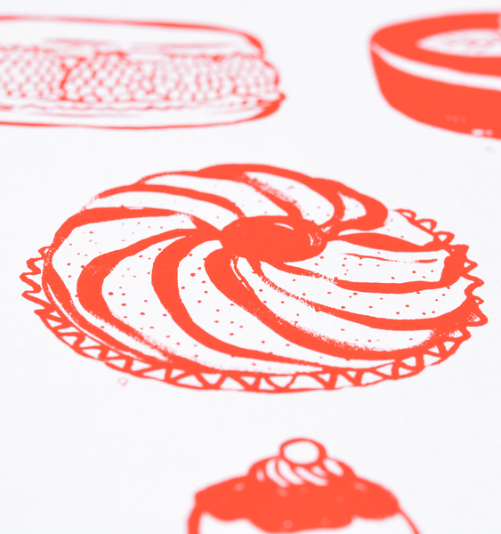 BAKERY TREATS POSTER | CHERRY RED