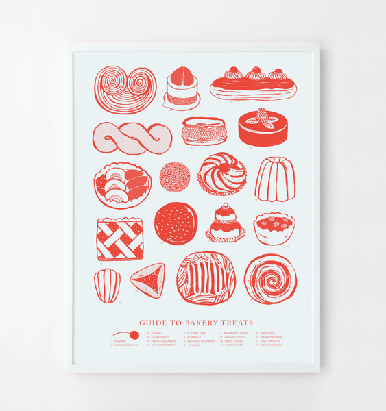 BAKERY TREATS POSTER | CHERRY RED