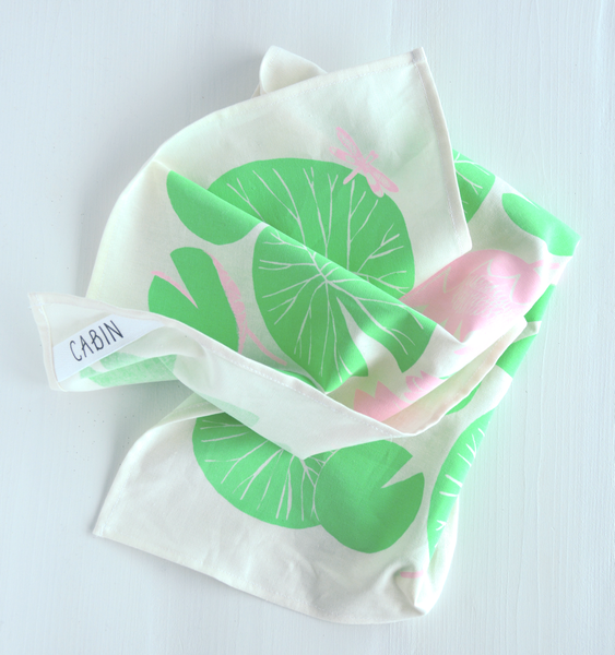 WATERLILIES TEA TOWEL
