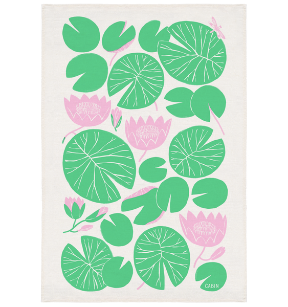 WATERLILIES TEA TOWEL