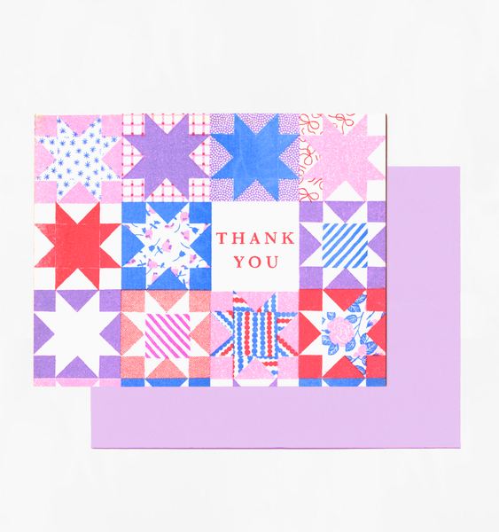 QUILTED THANKS | SINGLE CARD + ENVELOPE