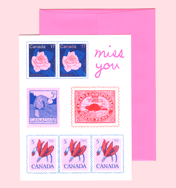 MISS YOU STAMPS CARD | SINGLE CARD + ENVELOPE